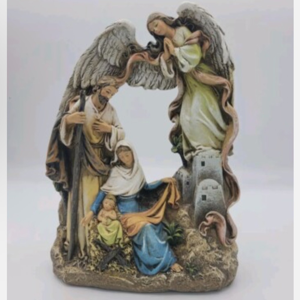 Joseph's Studio Holy Family with Arch Angel Nativity Figurine